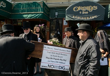  Casket in front of O'Reilly's Pub 
